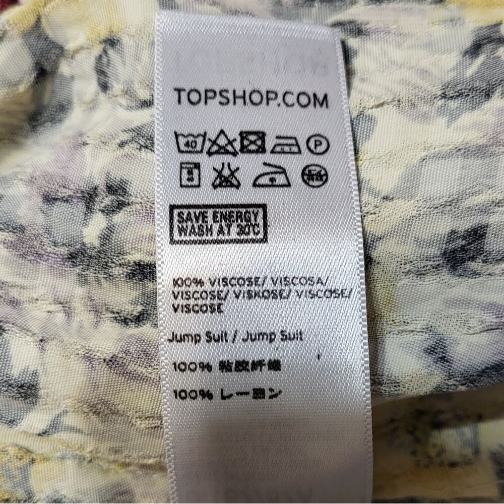 Topshop Women's Halter Floral Print Cold Shoulder Wide Leg Jumpsuit Size 6 EUC - Picture 11 of 12